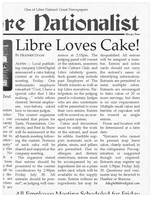 Cake Contest Flier
