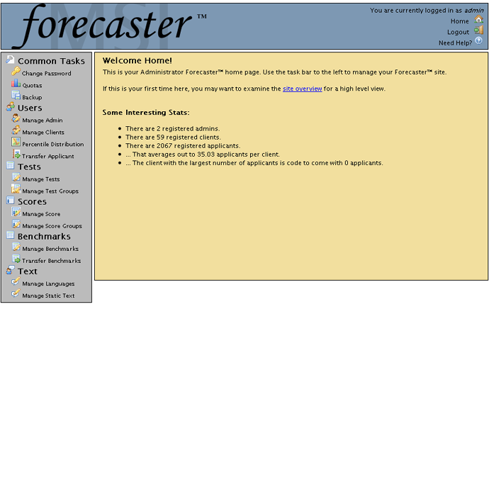 MSI Forecaster page